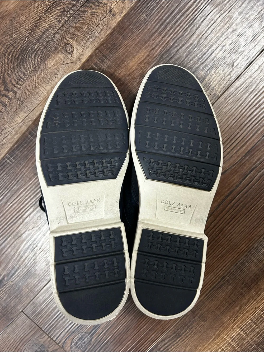 Cole Haan Navy and White Wingtip Derby Shoes